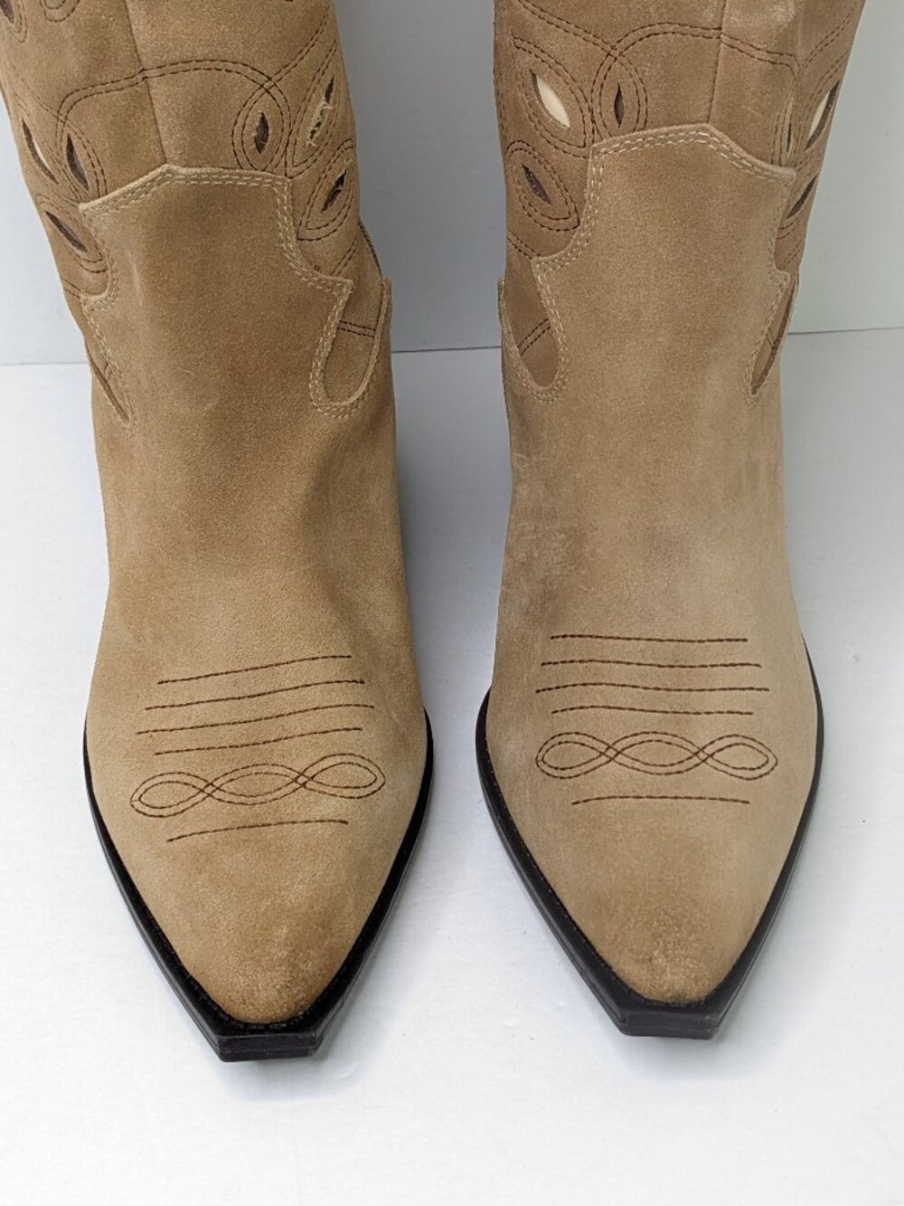 Crown Vintage Sadie Western Cowboy Boots Tan Leather Womens 11 - Picture 4 of 7